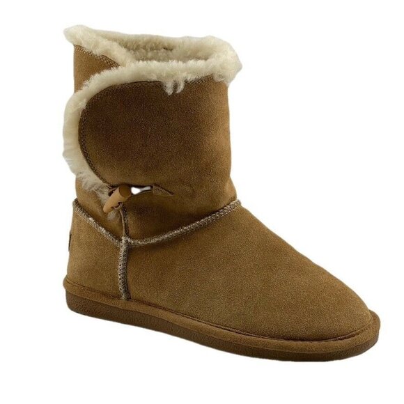 BJORNDAL Leather & Wool Lined Winter Boots Womens 10M Suede Real Wool Lining Joe - Picture 1 of 11